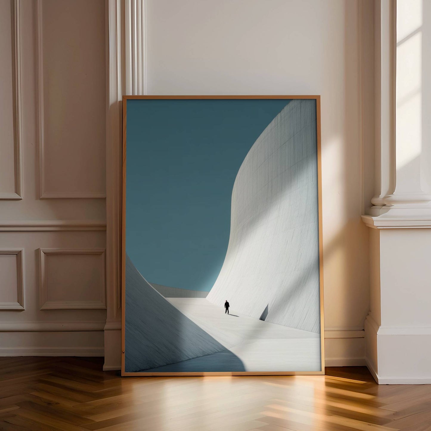 Blue Curves Canvas Wall Art