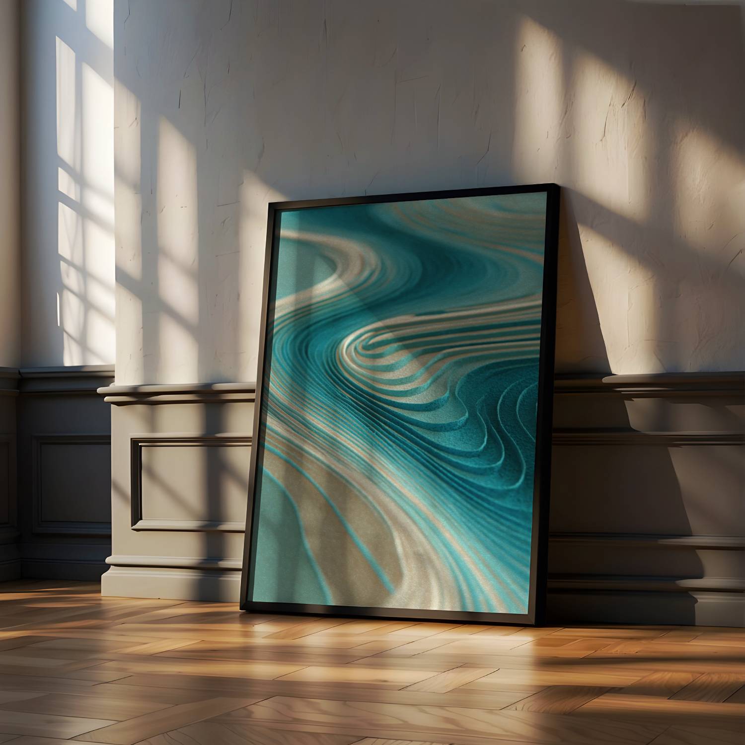 Cool tone ripples canvas
