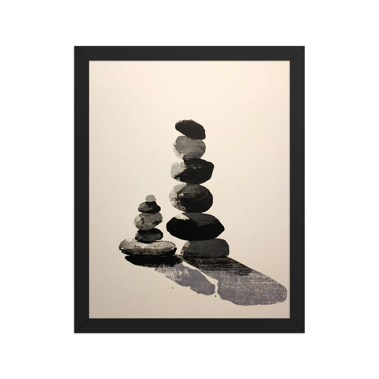 Zen watercolour stones canvas