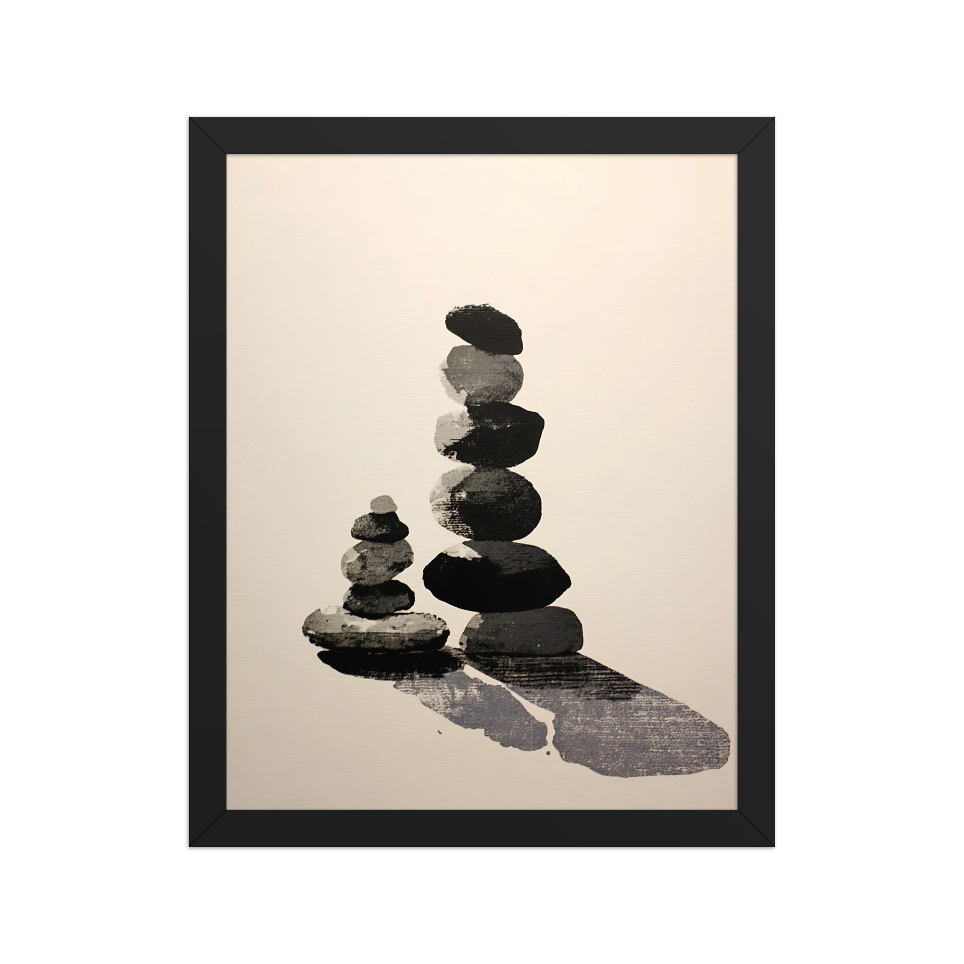 Zen watercolour stones canvas