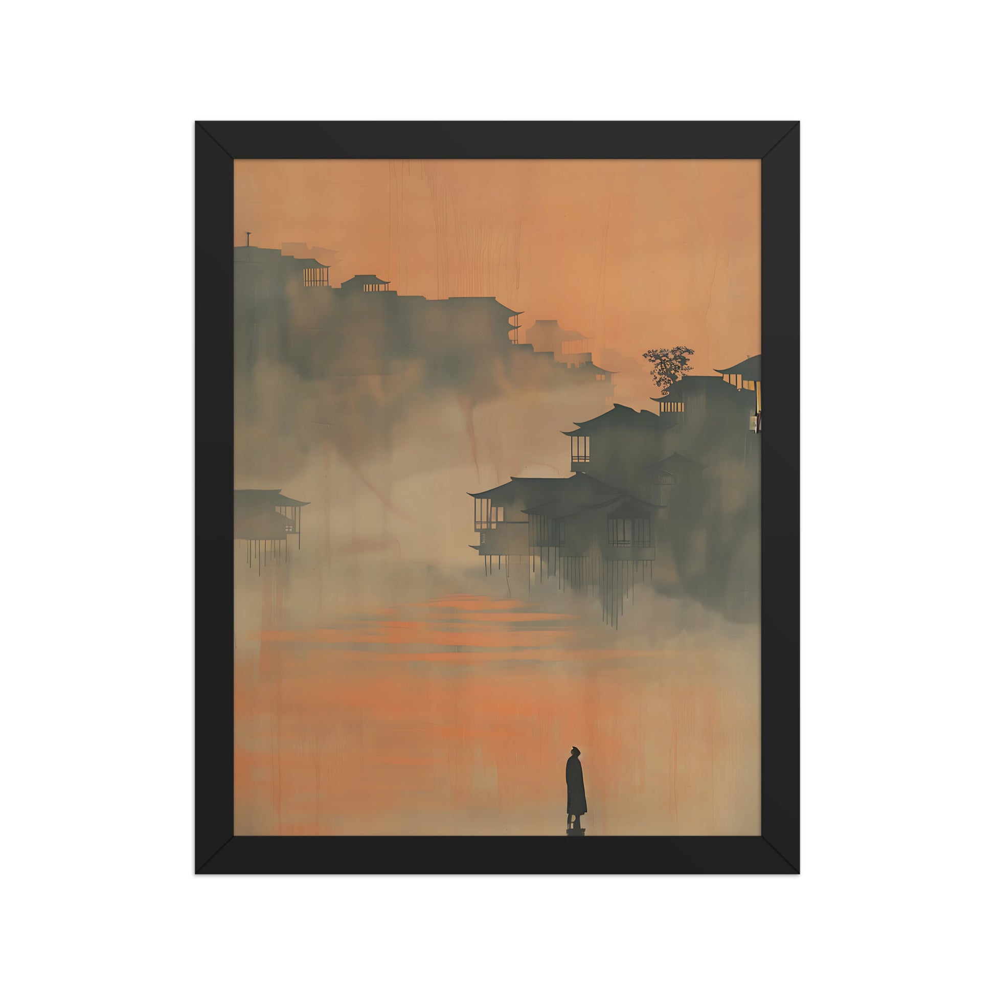 Orange cityscape canvas