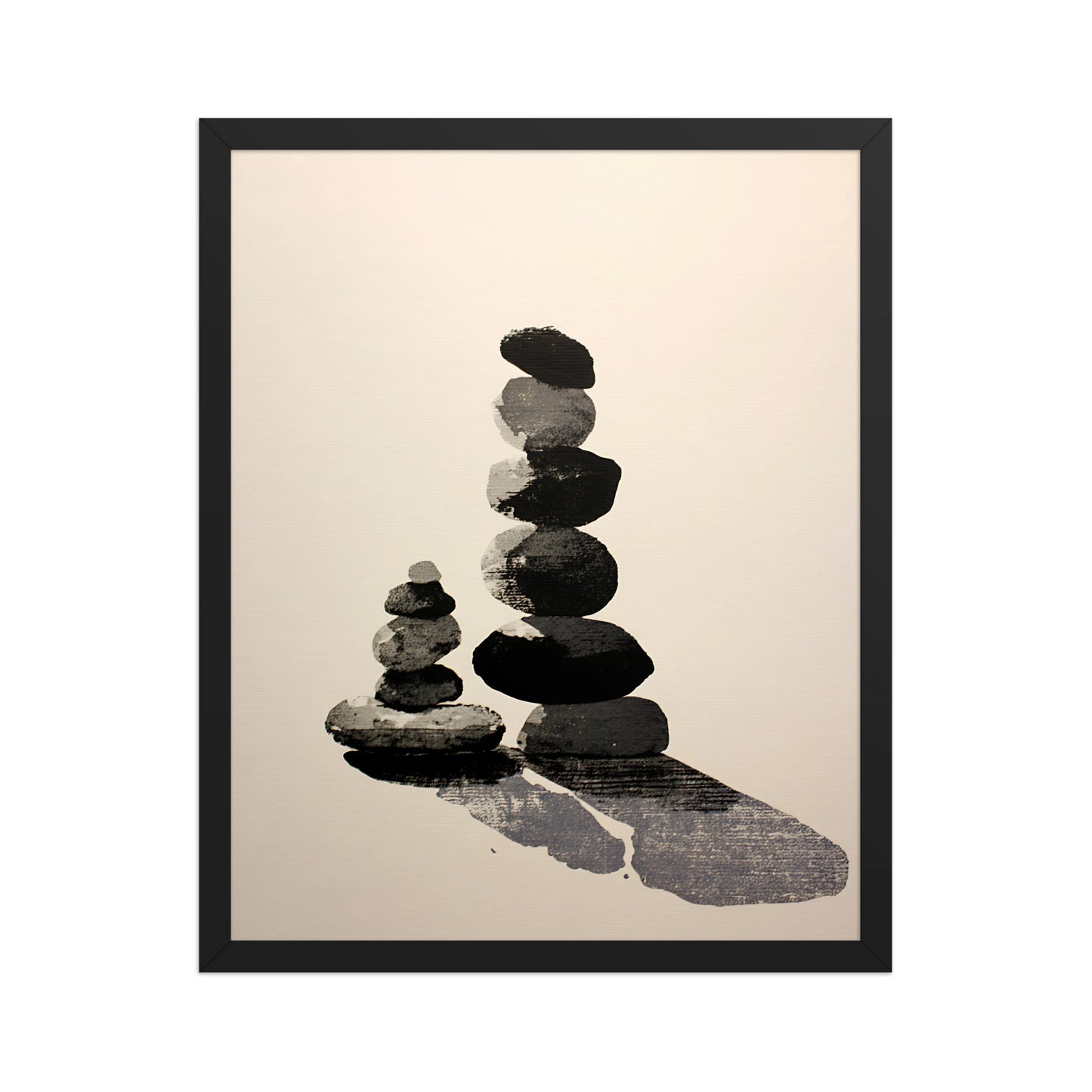 Zen watercolour stones canvas