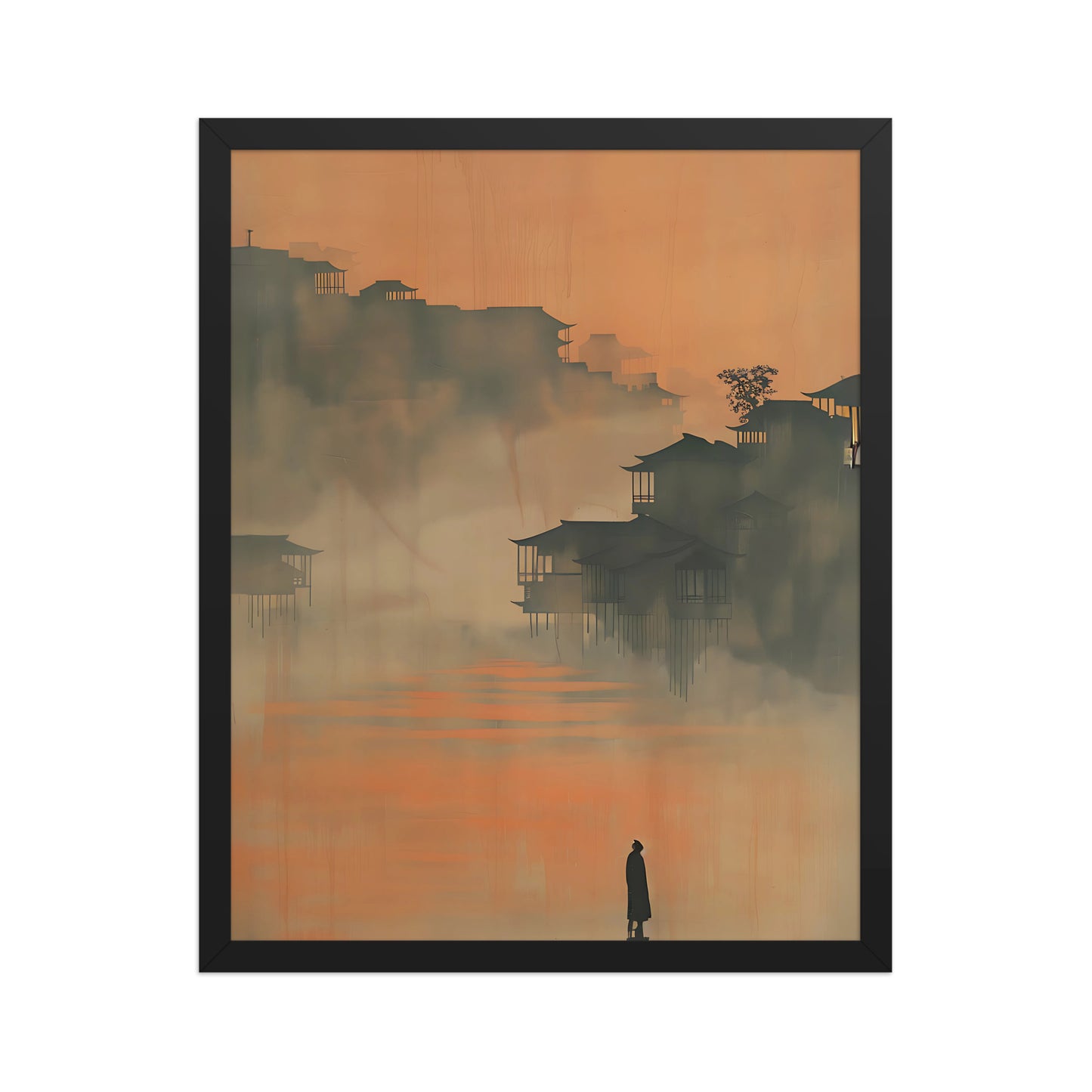 Orange cityscape canvas