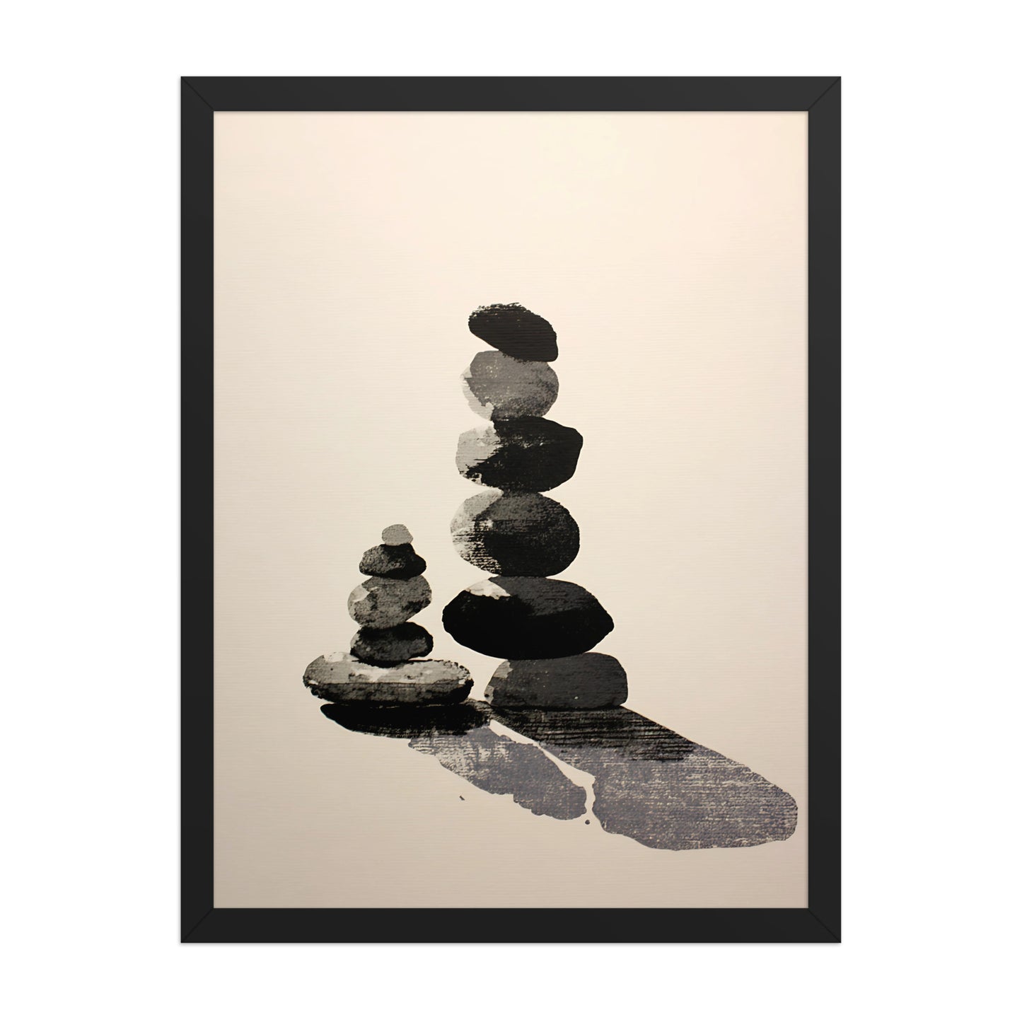 Zen watercolour stones canvas