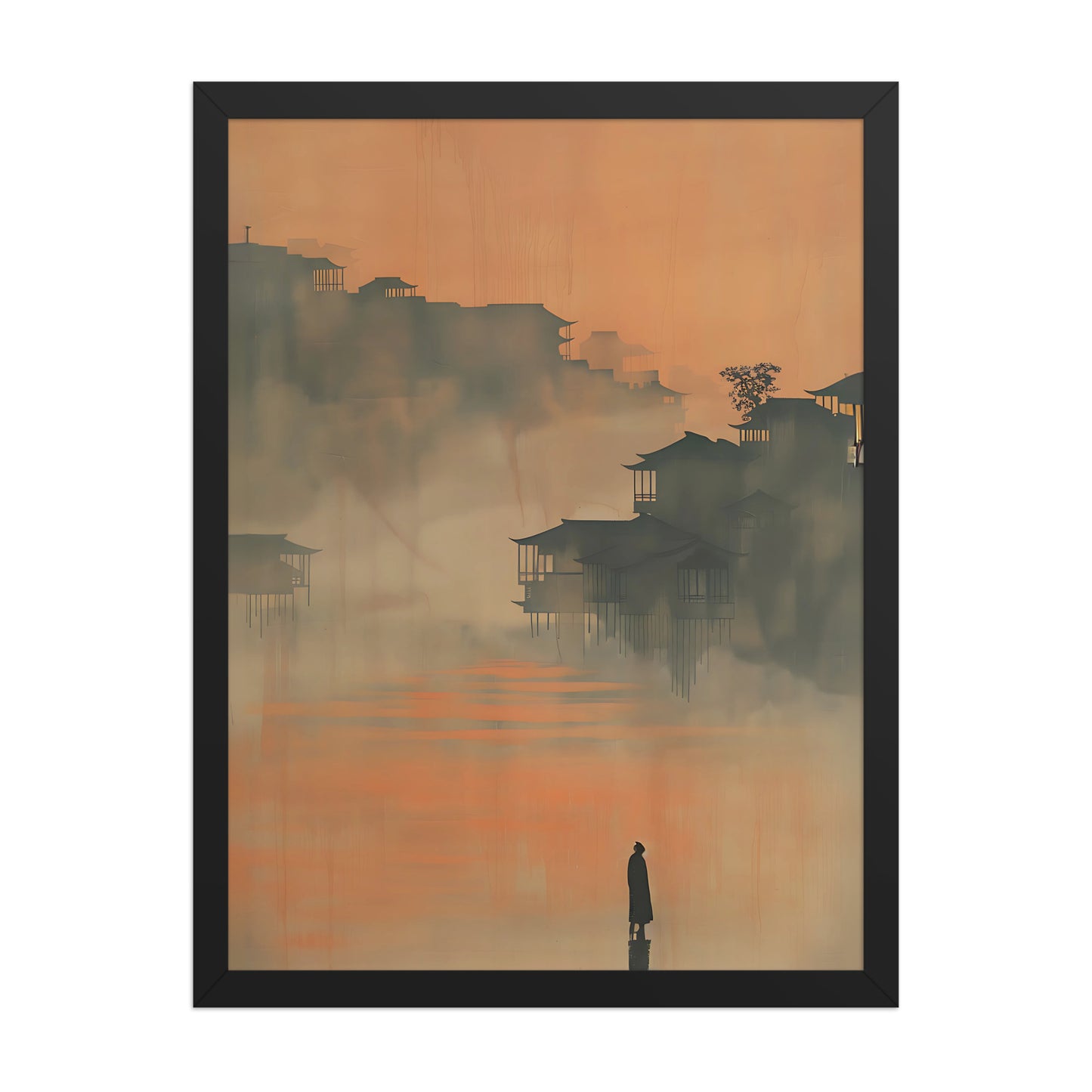 Orange cityscape canvas
