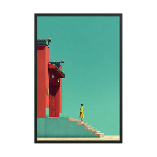 Woman in a yellow dress canvas