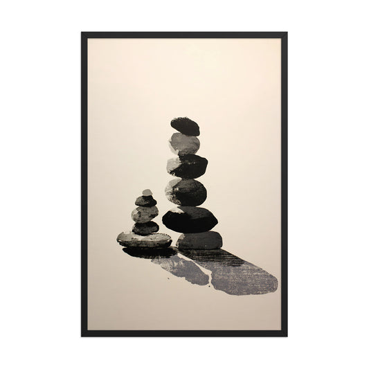 Zen watercolour stones canvas