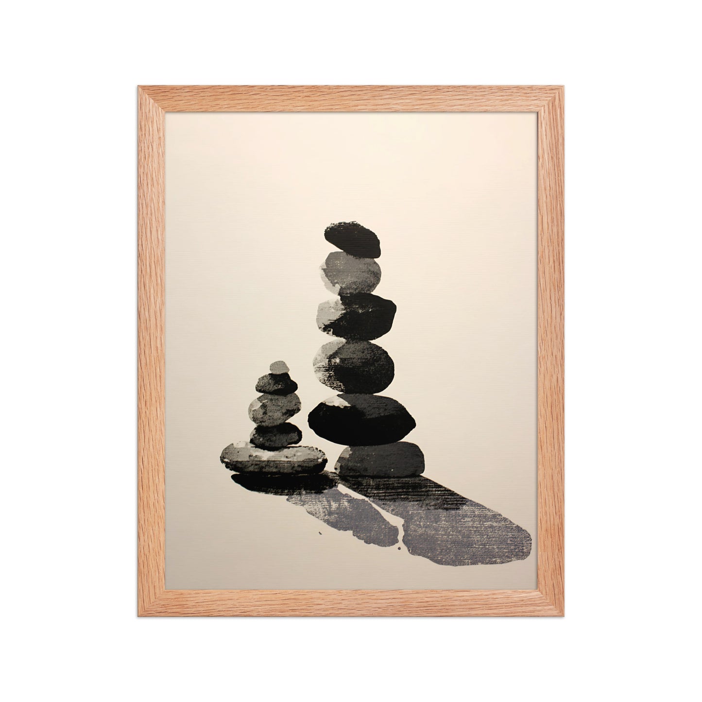 Zen watercolour stones canvas