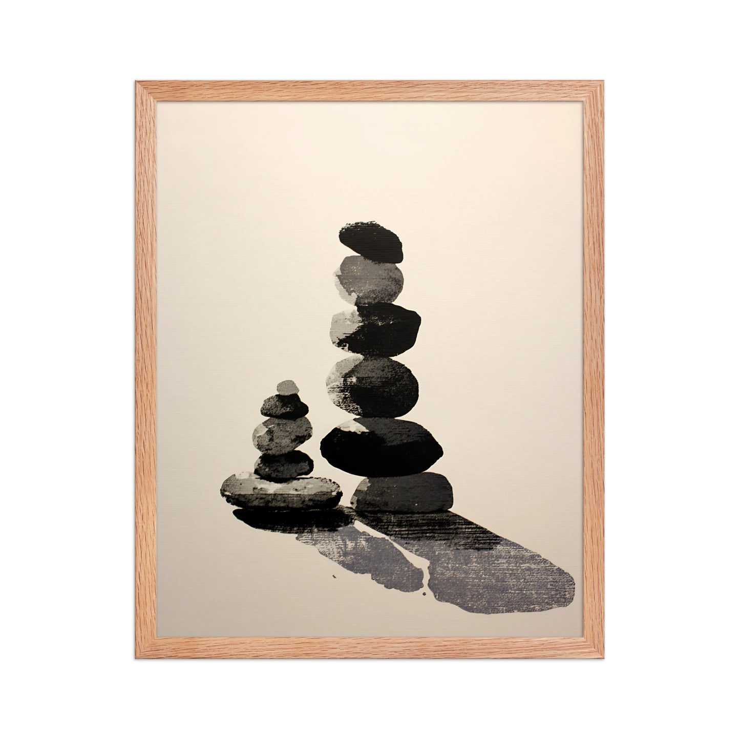 Zen watercolour stones canvas