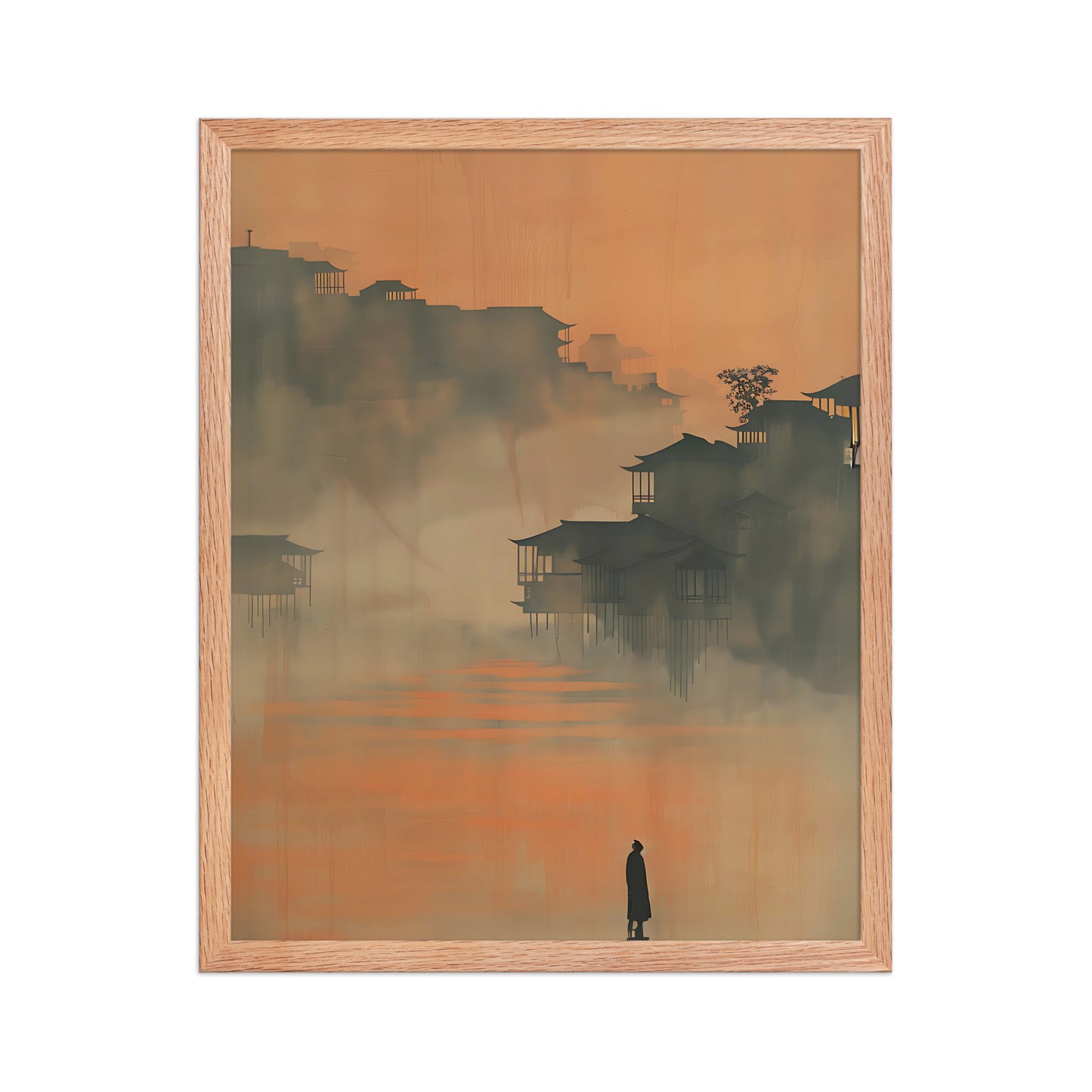 Orange cityscape canvas