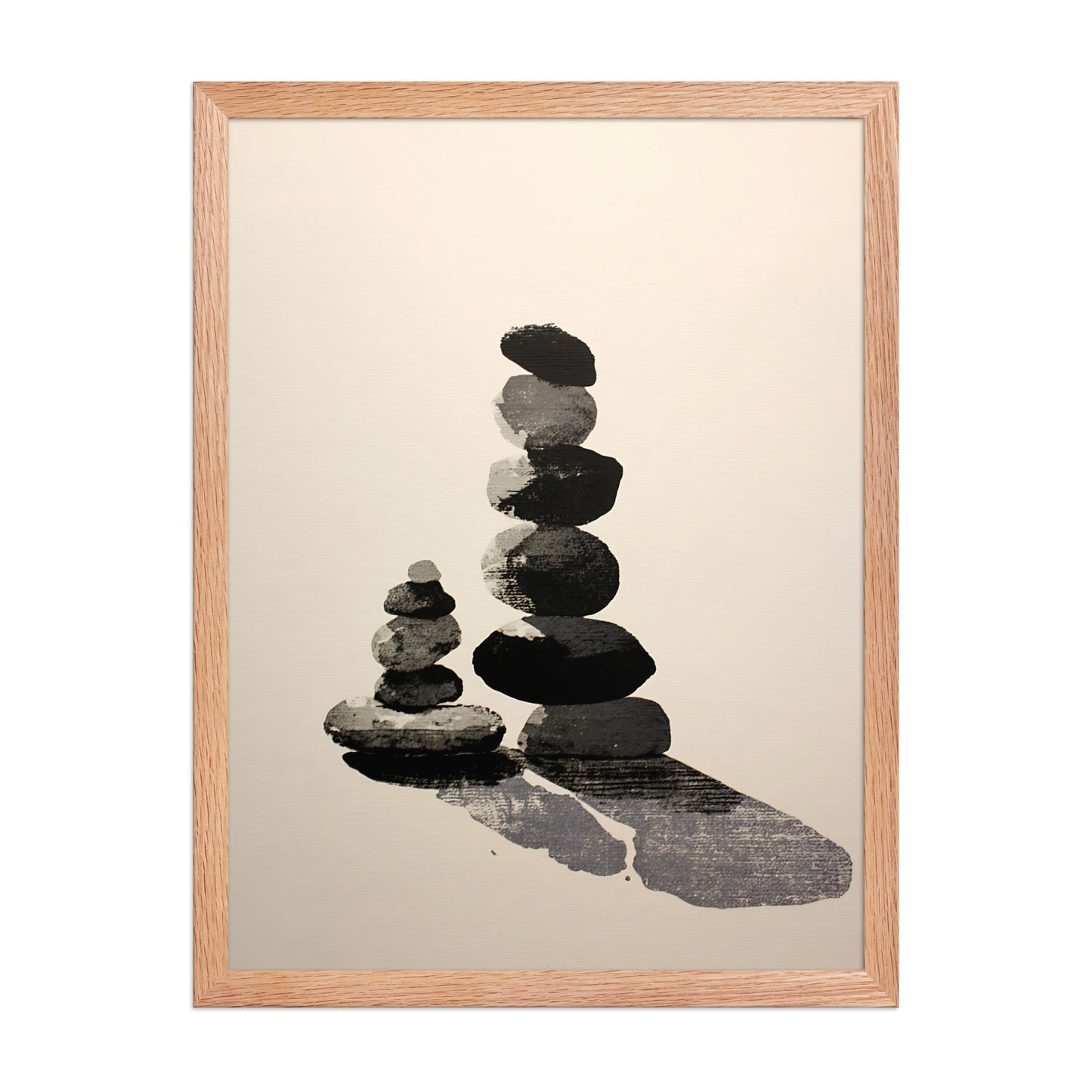 Zen watercolour stones canvas