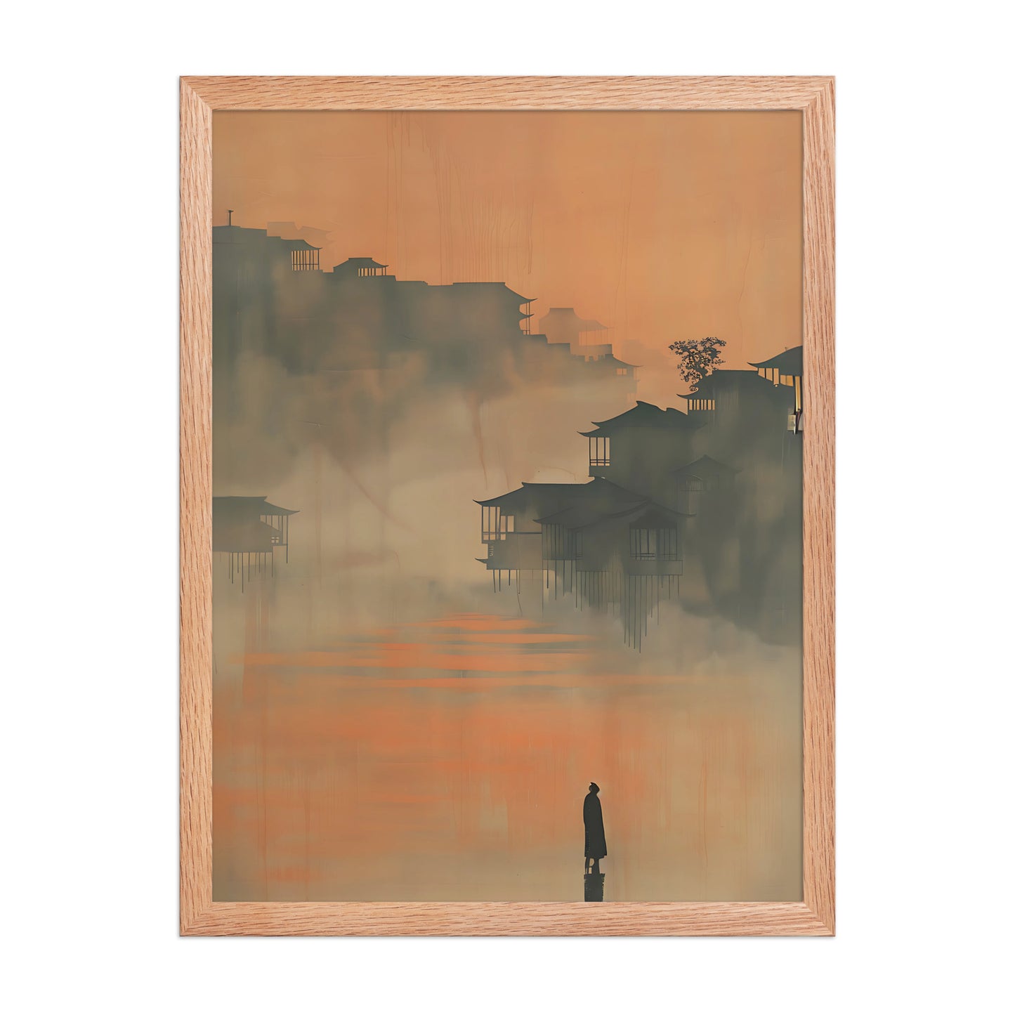 Orange cityscape canvas