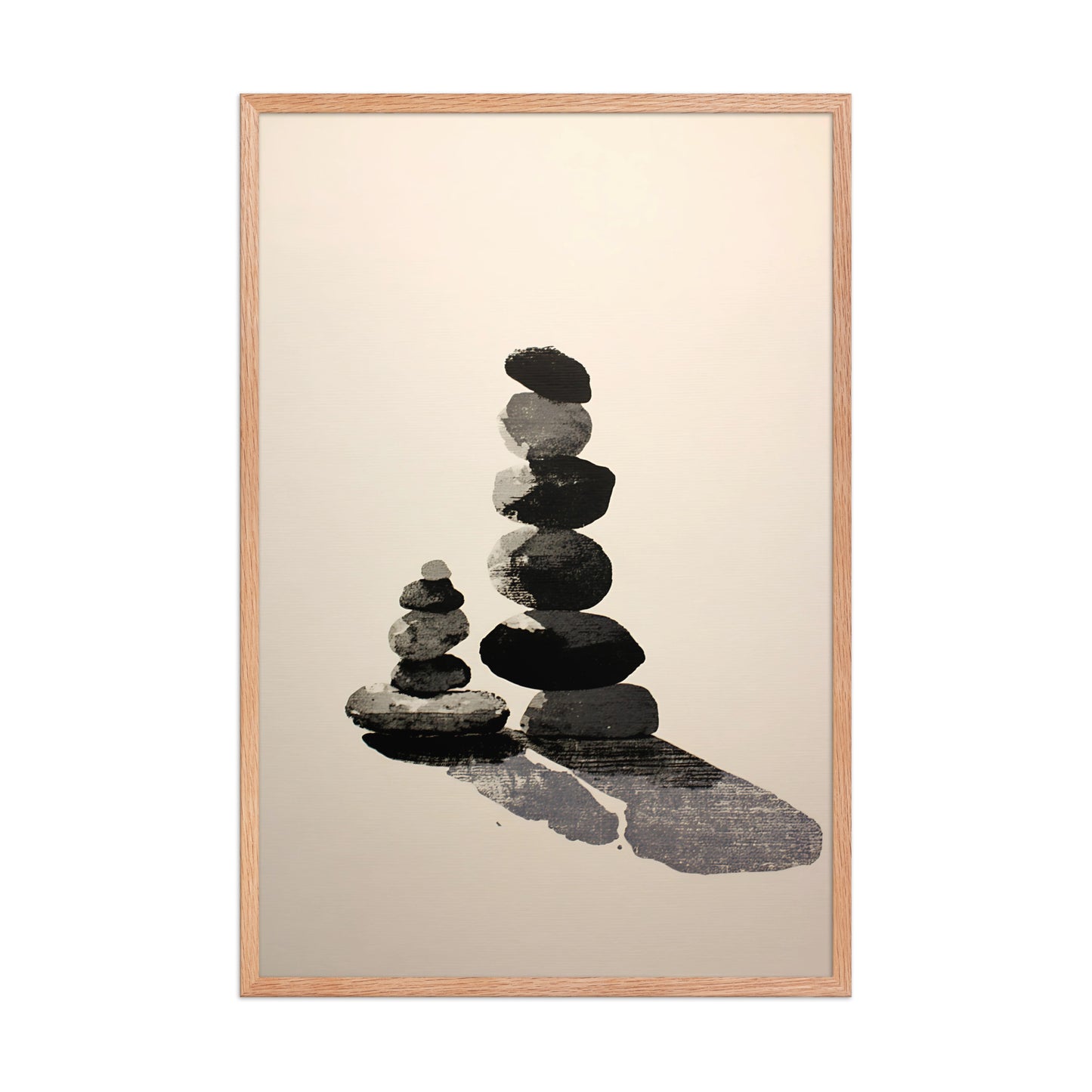 Zen watercolour stones canvas