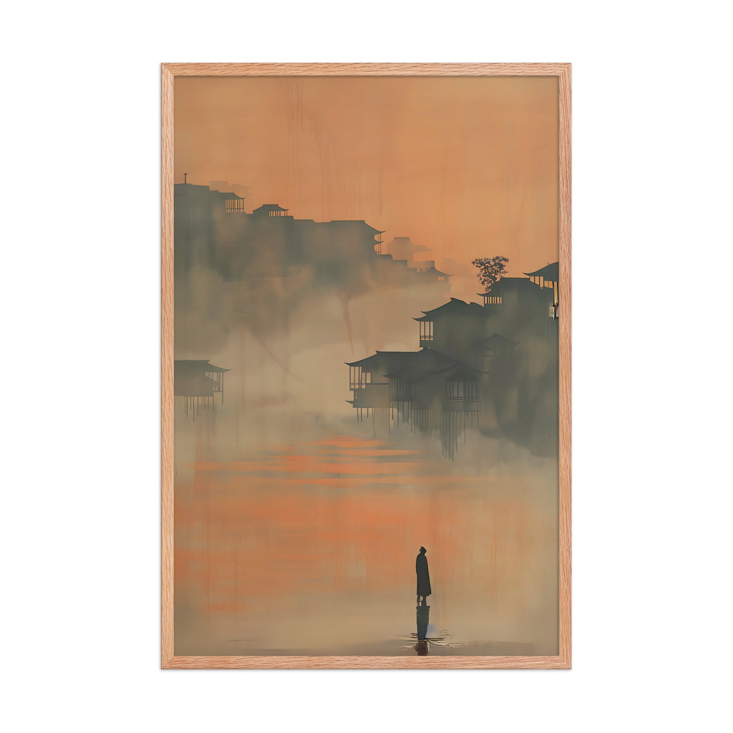 Orange cityscape canvas