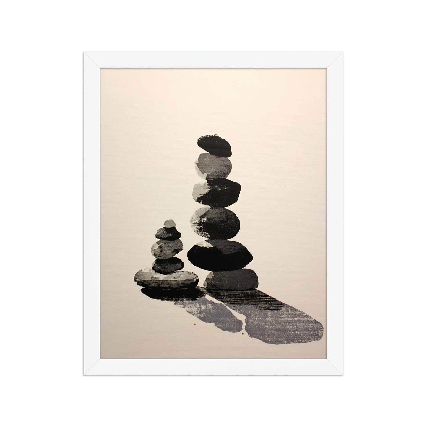 Zen watercolour stones canvas
