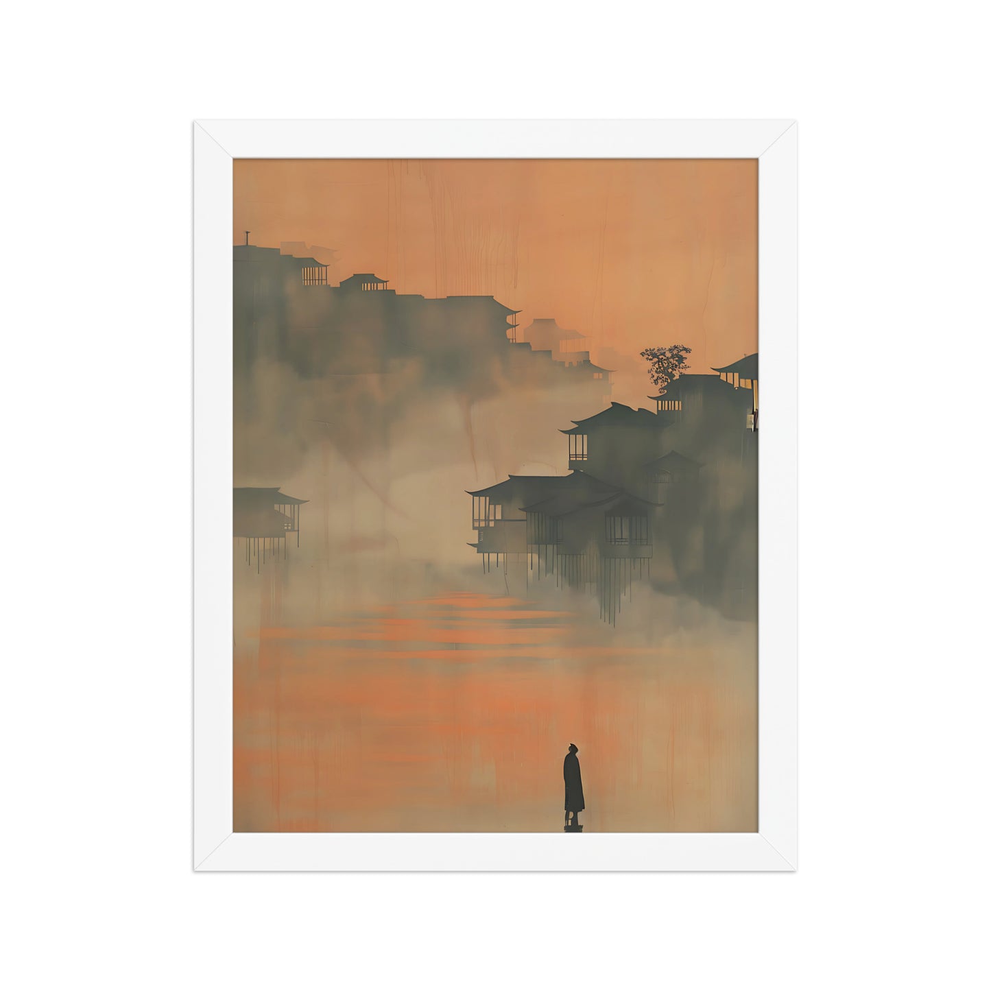 Orange cityscape canvas