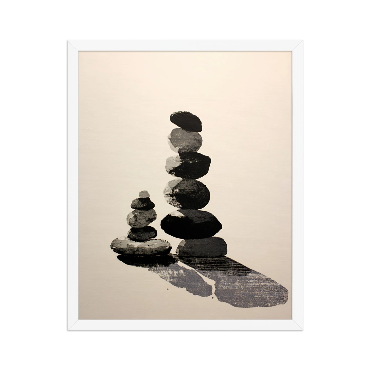 Zen watercolour stones canvas