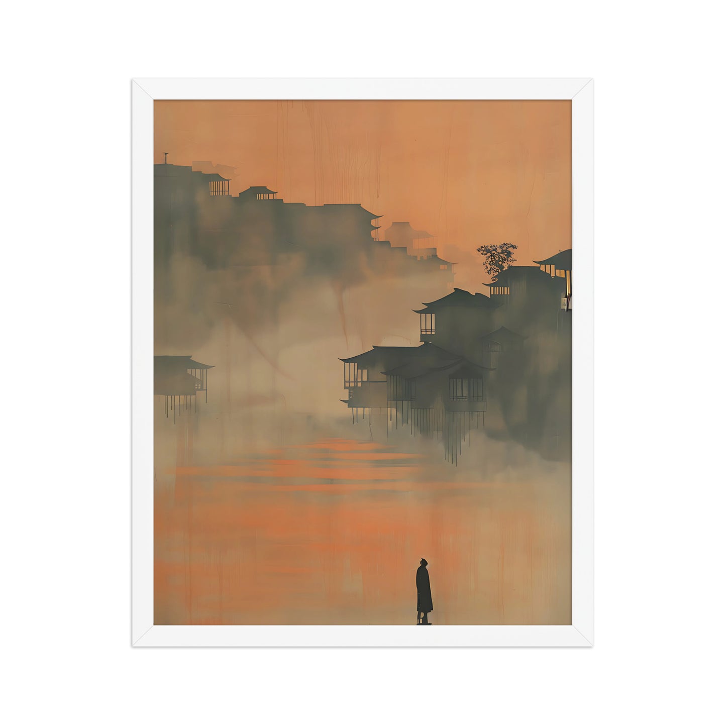 Orange cityscape canvas