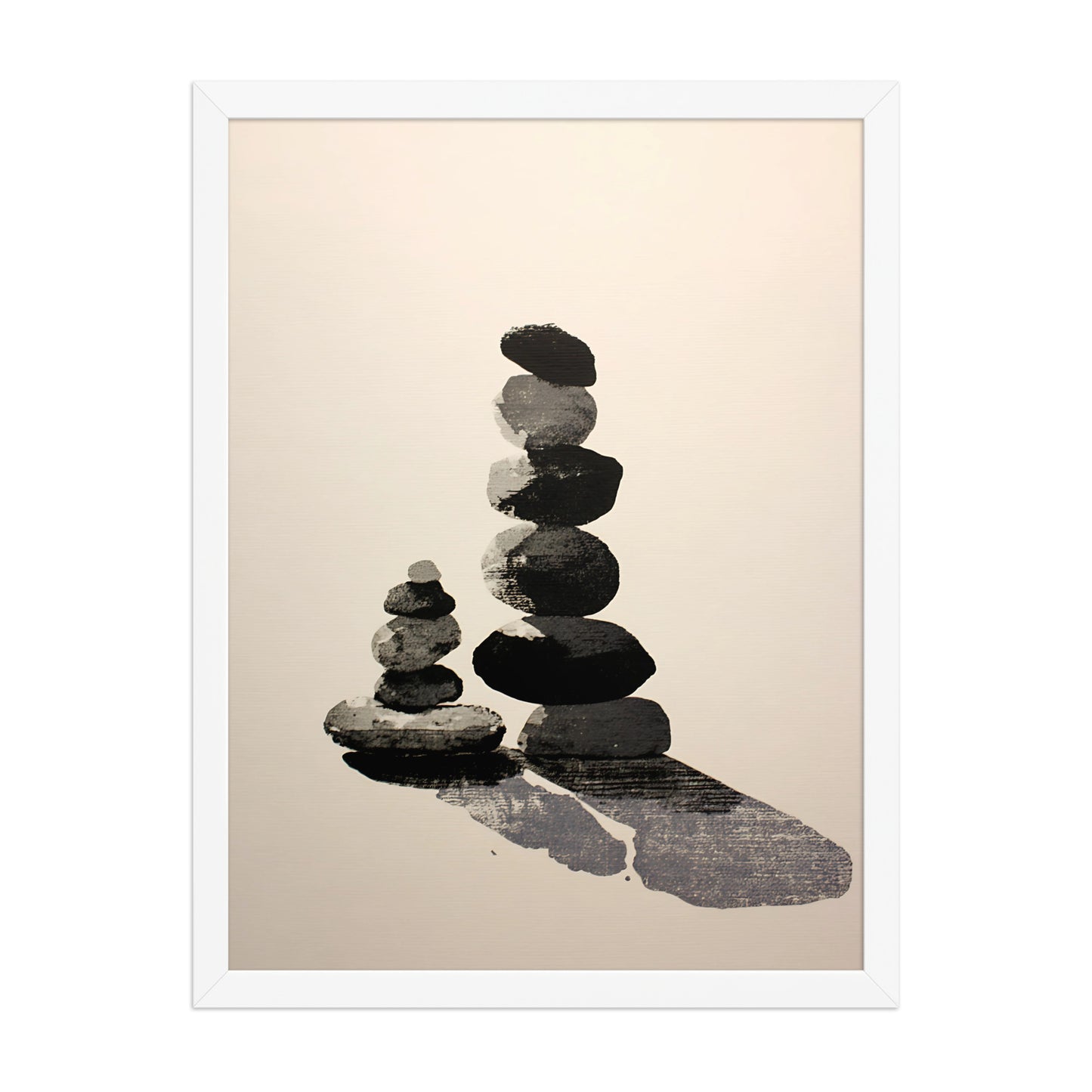 Zen watercolour stones canvas
