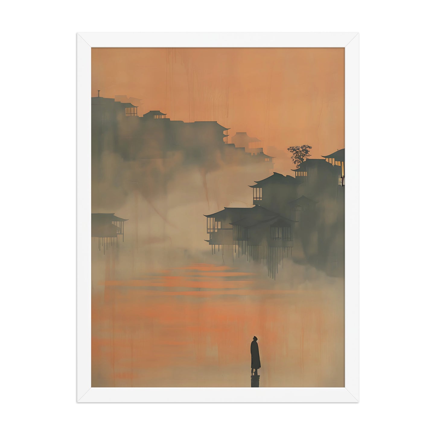Orange cityscape canvas