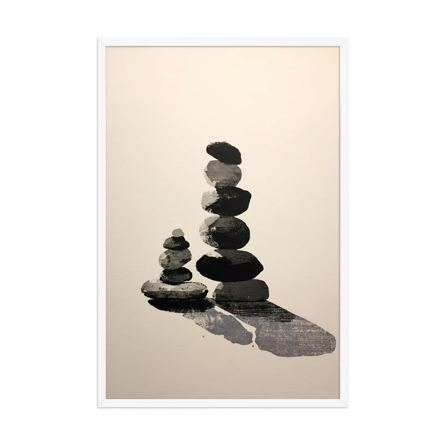 Zen watercolour stones canvas
