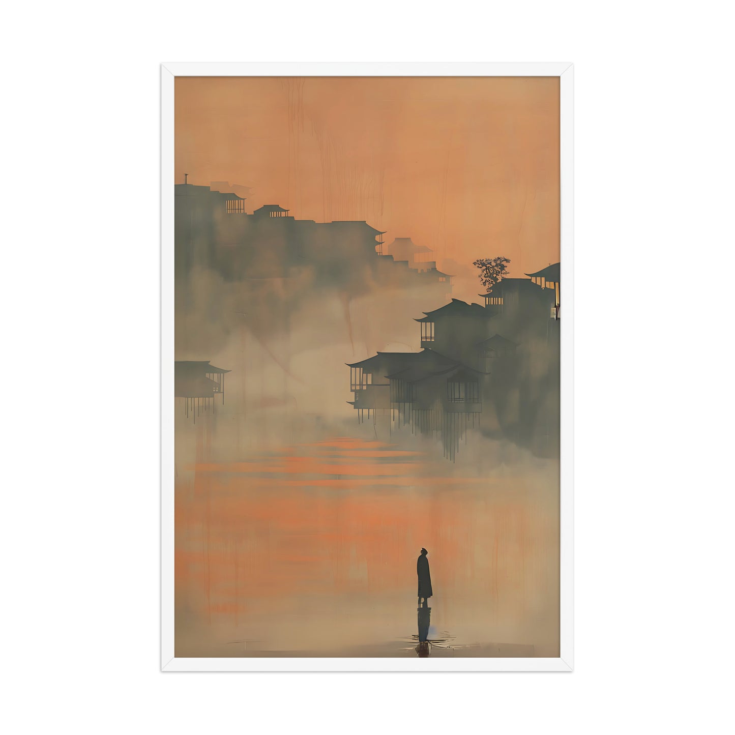 Orange cityscape canvas