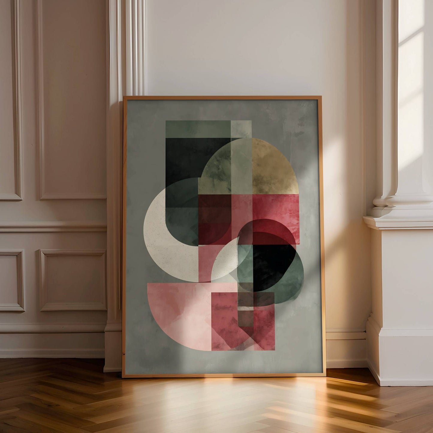 Minimal abstract shapes canvas
