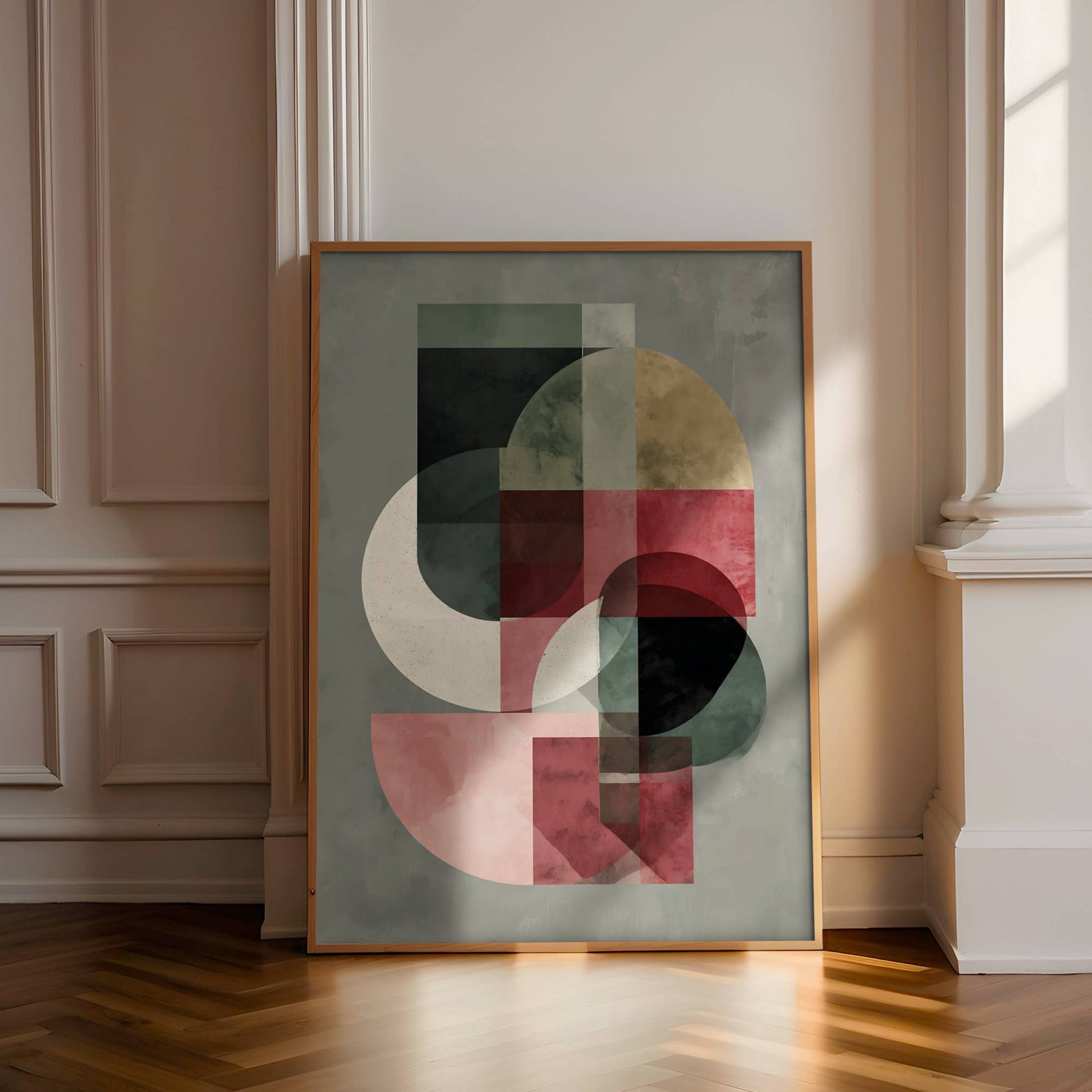 Minimal abstract shapes canvas