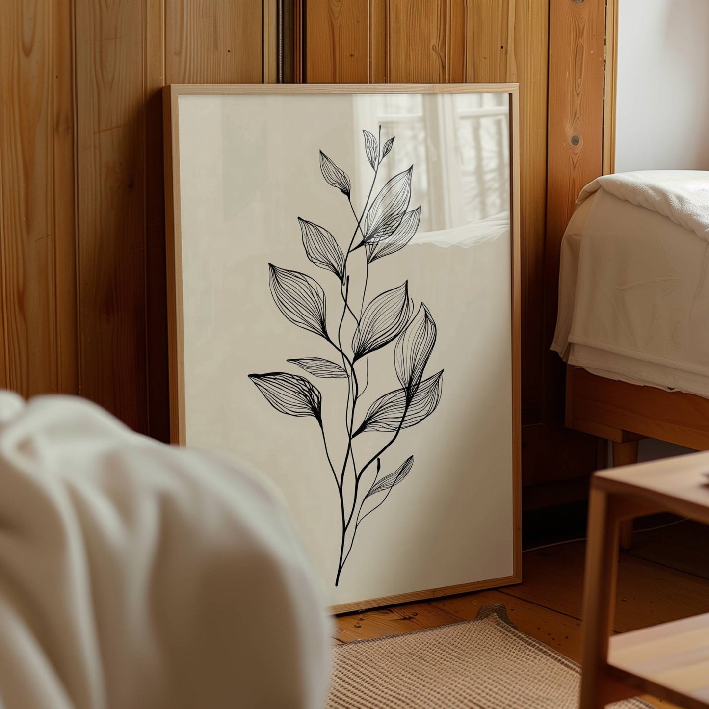 Minimal leaf canvas