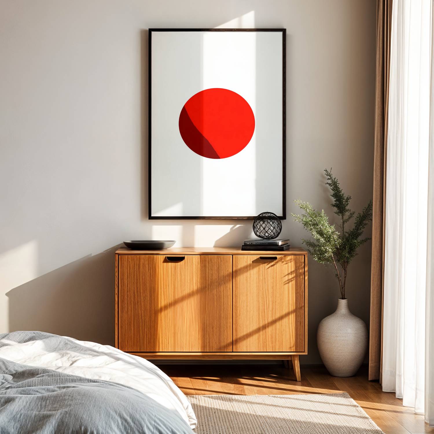Minimalist red colour pop canvas