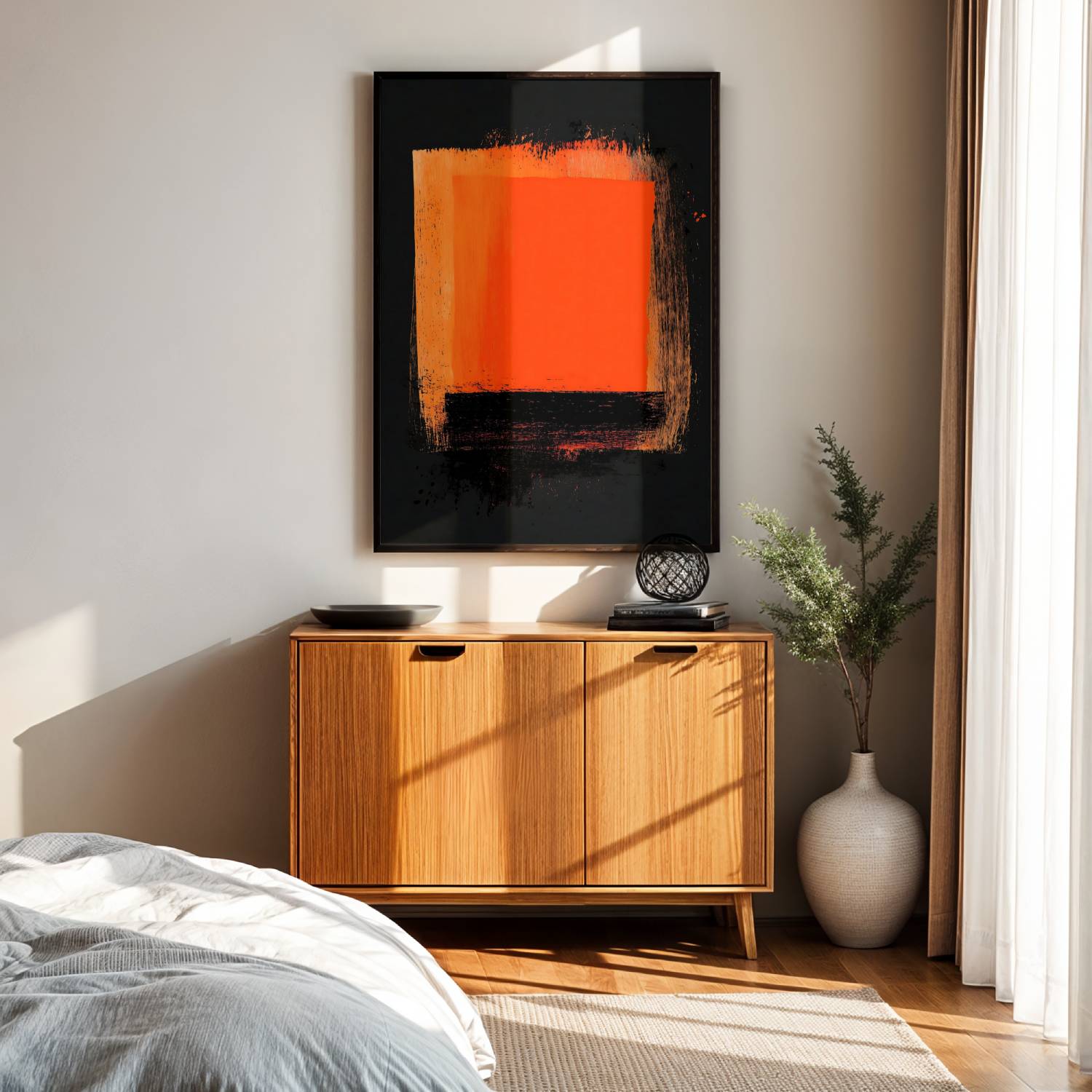 Orange and black canvas