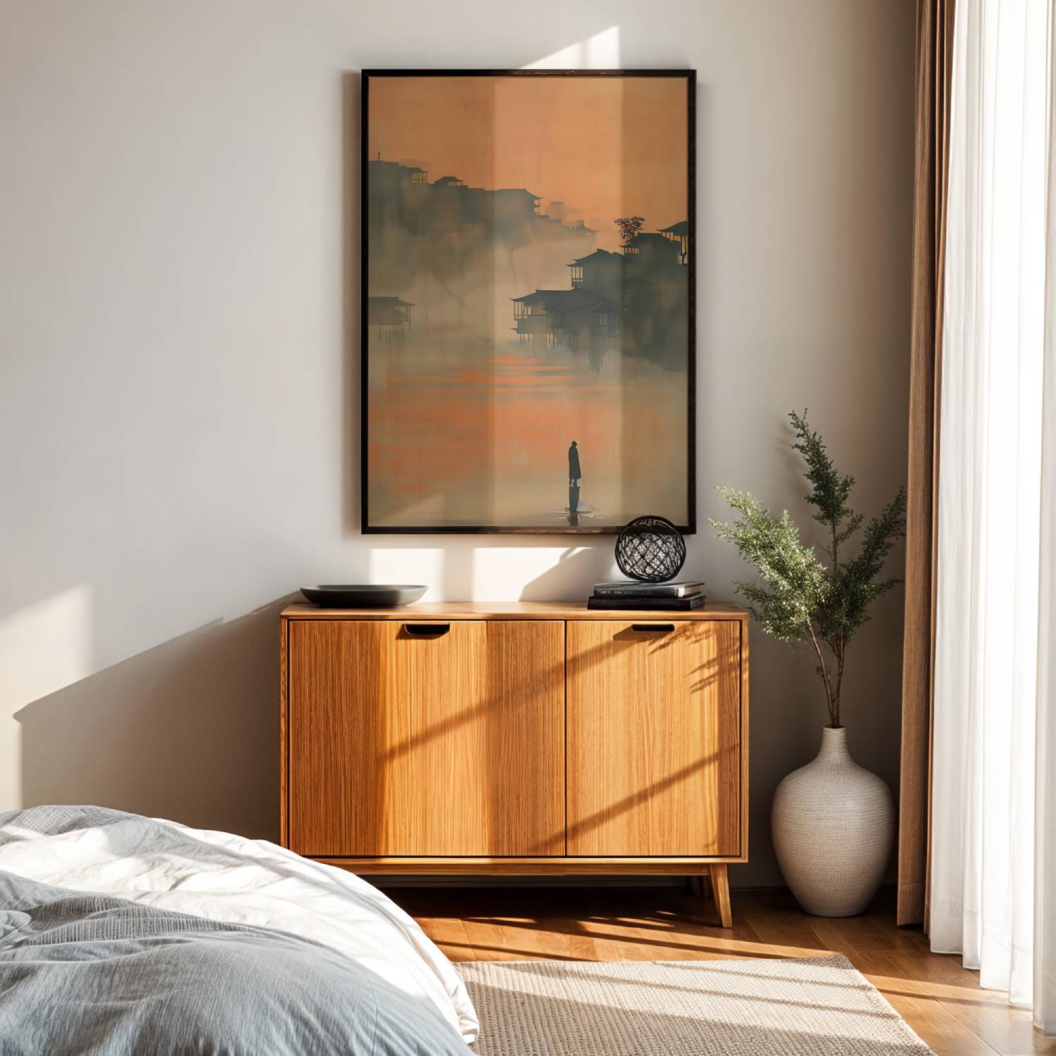 Orange cityscape canvas